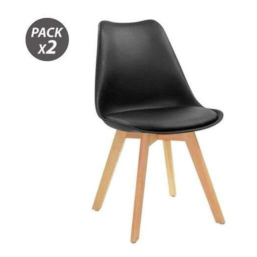 Muvip Design D200 Pack de 2 Sillas Multifuncionales - Asiento Acolchado - Patas de Madera - Uso en Interior - Ideal para Sala de Espera