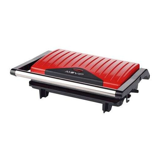 Muvip Sandwichera Placa tipo Grill Inox 750W - Placa Superior Basculante - Presion Uniforme - Asa Tacto Frio