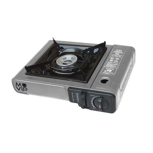 Muvip Cocina de Gas Portatil 1 Fuego - Encendido Automatico - Quemador de Aluminio - Valvula Doble Sellado - Maleta de Transporte