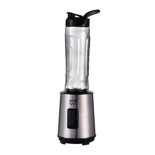 Muvip Batidora de Vaso 300W 600ml - 2 Velocidades - Cuerpo y Chuchillas de Acero Inoxidable - Bloqueo de Seguridad - Luz LED