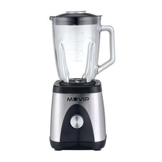 Muvip Batidora de Vaso 1300W 1.5L - 2 Velocidades - Cuerpo y Chuchillas de Acero Inoxidable - Funcion Pica Hielo - Bloqueo de Seguridad
