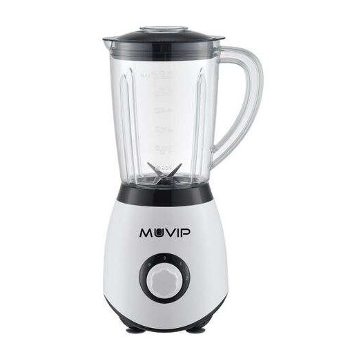 Muvip Batidora de Vaso 1300W 1.5L - 2 Velocidades - Chuchillas de Acero Inoxidable - Funcion Pica Hielo - Bloqueo de Seguridad