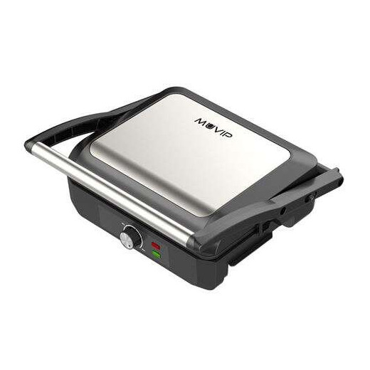 Muvip Sandwichera Grill 2200W - Apertura hasta 180º - Temperatura Regulable - Placa Superior Basculante - Asa Tacto Frio