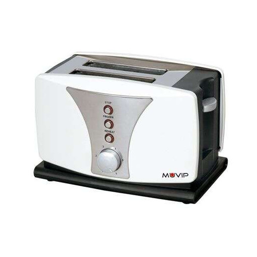 Muvip Top Design Tostadora de Pan 800W - Capacidad para 2 Rebanadas - 6 Niveles de Tostado - Funcion Calentar