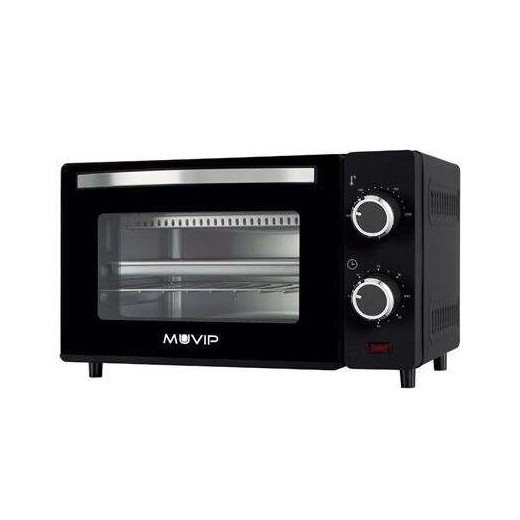 Muvip Horno de Sobremesa 650W 10L - Regulador de Temperatura 100º - 230º - Puerta de Cristal Templado - Cuerpo de Acero Inoxidable