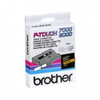 Brother TX611 Cinta Laminada Original de Etiquetas - Texto Negro sobre Fondo Amarillo - Ancho 6mm x 15 metros