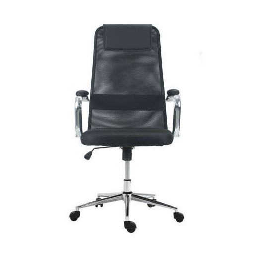 Muvip OF2000 Silla de Oficina - Altura Regulable con Elevacion a Gas - Soporte Lumbar - Asiento Acolchado - Base Giratoria de Acero de 320mm - Peso Maximo 100kg - Color Negro