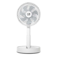 Muvip Ventilador de Sobremesa Portatil Plegable 5W 15cm de Diametro - 4 Velocidades - Angulo Ajustable hasta 90º - Autonomia hasta 12h - Color Blanco