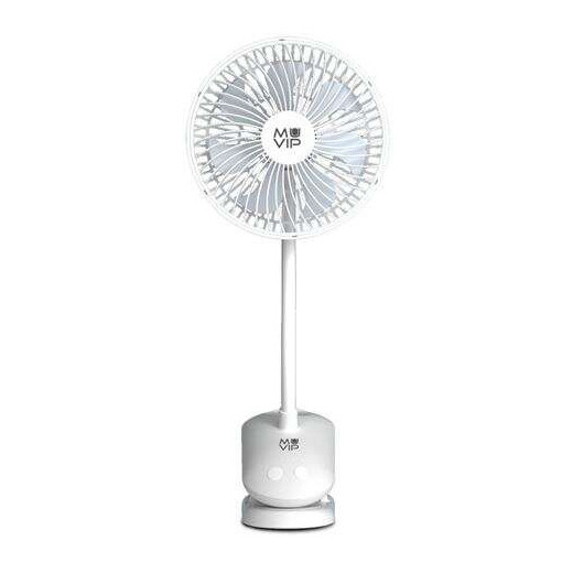 Muvip Ventilador de Pinza Portatil 5W 15cm de Diametro - 4 Velocidades - Angulo Ajustable hasta 360º - Autonomia hasta 9h - Color Blanco