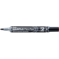 Pentel Maxiflo Flex-Feel Rotulador para Pizarra Blanca - Punta Flexible 4.6mm - Trazo de 1 a 5mm - Dosificacion de Tinta mediante Embolo - Color Negro