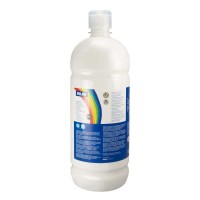 Milan Botella de Tempera 1000ml - Tapon Dosificador - Secado Rapido - Mezclable - Color Blanco