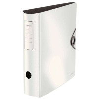 Leitz Active Solid Archivador de Palanca para formato A4 - Lomo Ancho Redondeado de 75mm - Mecanismo de 180° - Cierre con Goma Elastica - Color Blanco