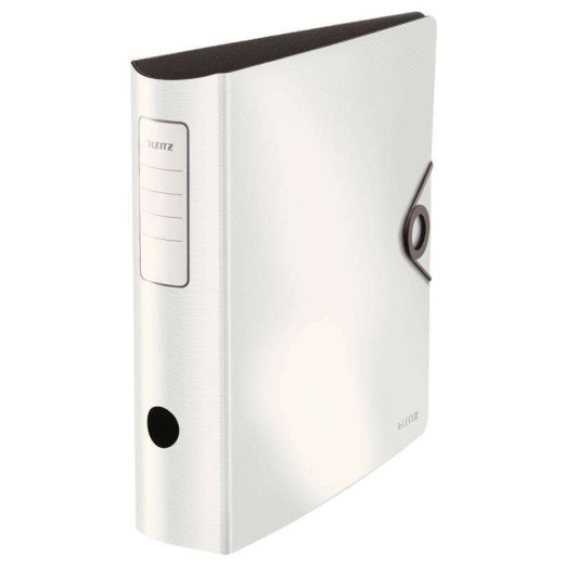 Leitz Active Solid Archivador de Palanca para formato A4 - Lomo Ancho Redondeado de 75mm - Mecanismo de 180° - Cierre con Goma Elastica - Color Blanco