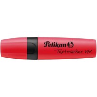 Pelikan Subrayador Textmarker 490 - Base de Agua - 3 Anchos de Trazo - Color Rojo Fluorescente