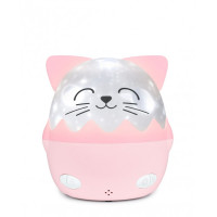 Bigben Kids Luz Nocturna Musical - Proyector 360° - 13 Proyecciones - 8 Melodias - Control Remoto - Inalambrica y Recargable - Color Rosa