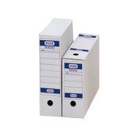 Elba Caja de Archivo Definitivo Folio - Resistente y Duradera - Ideal para Organizar Documentos - Color Blanco y Azul