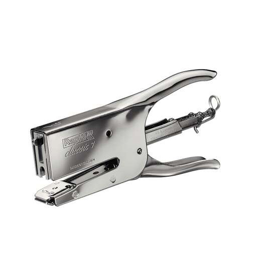Rapid K1 Grapadora de Tenaza Metalica - Hasta 50 Hojas - Grapado Abierto y Cerrado - Color Cromado