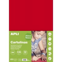 Apli Cartulina Roja A4 170g 50 Hojas