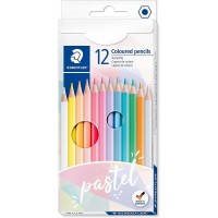 Staedtler 146C Pack de 12 Lapices de Colores Pastel Hexagonales - Mina Suave - Resistencia a la Rotura - Colores Surtidos