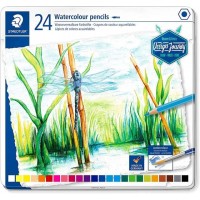 Staedtler 146 10C Pack de 24 Lapices de Colores Acuarelables - Resistentes a la Rotura - Colores Surtidos