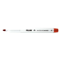 Milan Rotuladores para Pizarra Blanca con Punta Redonda - Punta 3.7 mm - Tinta a Base de Alcohol - Borrable en Seco - Color Rojo