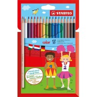 Stabilo Color Pack de 18 Lapices de Colores - Mina de 2.5mm - Ideal para el Colegio - Colores Surtidos