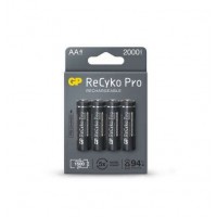 GP ReCyko Pro Pack de 4 Pilas Recargables 2100mAh AA 1.2V - Precargadas - Ciclo de Vida: Hasta 1.500 Veces