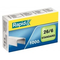 Rapid Confort Caja de 1000 Grapas 26/6 - Hasta 20 Hojas - Alambre Flexible Galvanizado - Patilla de 6mm