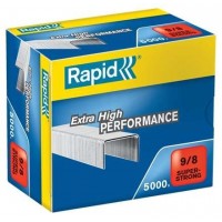 Rapid Super Strong Caja de 5000 Grapas 9/8 - De 10 a 40 Hojas - Alambre Galvanizado Superreforzado - Patilla de 8mm