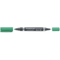 Staedtler Lumocolor 348 Rotulador Permanente de Doble Punta - Secado Rapido - Color Verde