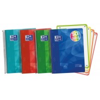 Oxford School Lagoon A5+ Europeanbook - Tapa de Plastico Resistente - 120 Hojas Cuadriculadas 5x5 - 50% mas Hojas Gratis