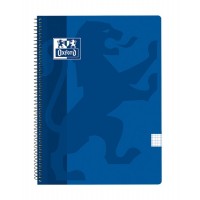 Oxford School Classic Cuaderno Espiral Tapa de Plastico Folio 4x4 - 80 Hojas - Margen - Color Azul Marino