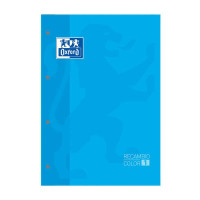 Oxford School Classic Cuaderno de Recambio - Tamaño A4 - Tapa Blanda - Encolado - Cuadricula 5x5 - 80 Hojas - Color Turquesa