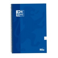 Oxford School Classic Cuaderno Espiral Tapa Extradura Write&Erase - Folio 4x4 con Margen - 80 Hojas - Color Azul Marino