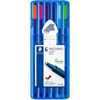 Staedtler Triplus Ball 437 Pack de 6 Boligrafos de Bola - Trazo 1.4mm - Escritura Suave - Colores Surtidos