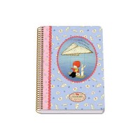 Dohe Santoro Poppi Loves Messenger Cuaderno Espiral Tapa Rigida - Tamaño A5 de 80 Hojas 90gr - Hojas con Cuadricula 4mm