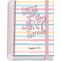 Dohe Smile Agenda Escolar Espiral A6 - Dia Pagina - Papel 70g/m2 - Cubierta de Carton Plastificado - Cierre de Goma Elastica