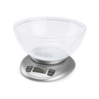 Orbegozo PC 2017 Bascula de Cocina Digital - Precision y Versatilidad en tus Recetas - Capacidad 3.5kg - BOL Transparente - Funcion Tara - Indicador de Sobrecarga