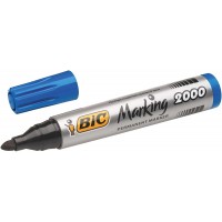 Bic Marking 2000 Ecolutions Rotulador Permanente - Tinta con Base de Alcohol - Ecologico - Secado Rapido - Color Azul