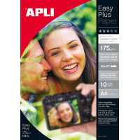 Apli Pack de 10 Hojas Papel Fotografico Photobright Doble Cara A4 175g - Brillante en una Cara y Mate en la otra - Indicado para Impresoras Fotograficas