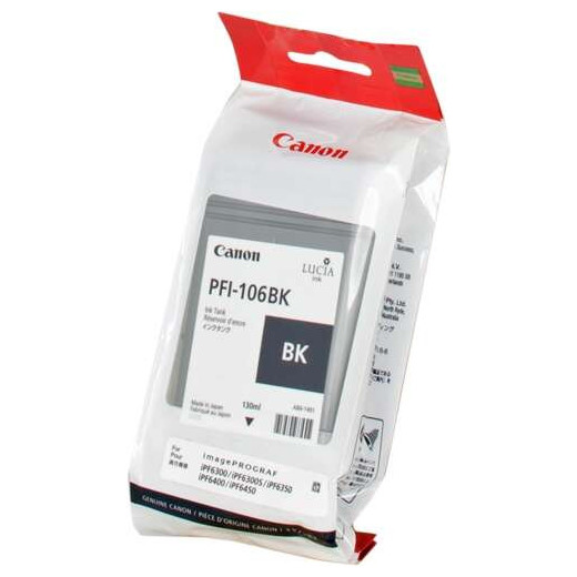 Canon PFI106 Negro Cartucho de Tinta Original - PFI106BK/6621B001