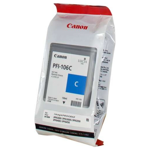 Canon PFI106 Cyan Cartucho de Tinta Original - PFI106C/6622B001