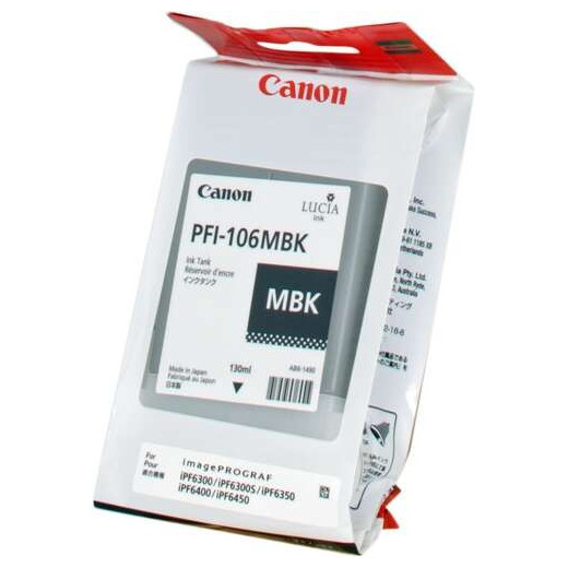 Canon PFI106 Negro Mate Cartucho de Tinta Original - PFI106MBK/6620B001