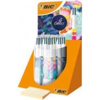 Bic 4 Colours Decor Expositor de 30 Boligrafos de Bola Retractiles - Punta Media de 1.0mm - Tinta con Base de Aceite - 4 Colores