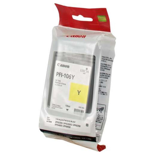 Canon PFI106 Amarillo Cartucho de Tinta Original - PFI106Y/6624B001