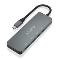 Aisens Hub USB 3.2 GEN2 10G USB-C - USB-C/M-2xUSB-C/H-2xUSB-A/H - 15cm - Color Gris