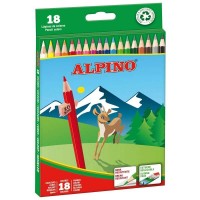 Alpino Pack de 18 Lapices de Colores - Mina de 3mm - Resistente a la Rotura - Bandeja Extraible - Colores Surtidos