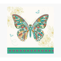 Pictura Tarjeta Arabesque - 16x16cm - Tematica Mariposa - Tarjeta Triptica sin Envoltorio - Incluido Sobre Blanco - Papel con Certificacion FSC