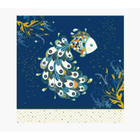 Pictura Tarjeta Arabesque - 16x16cm - Tematica Peces - Tarjeta Triptica sin Envoltorio - Incluido Sobre Blanco - Papel con Certificacion FSC