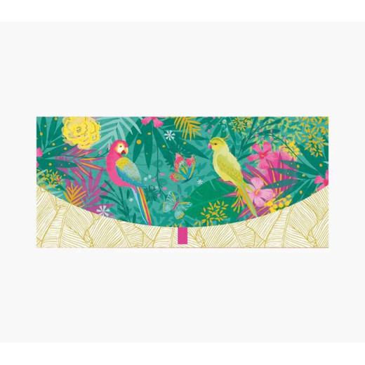 Pictura Tarjeta Money Cards - Tarjeta de Regalo Tipo Sobre Horizontal - Tematica Loros - 21.3x9.6cm - Embolsada Individualmente en Celofan - Incluido Sobre Blanco - Papel con Certificacion FSC